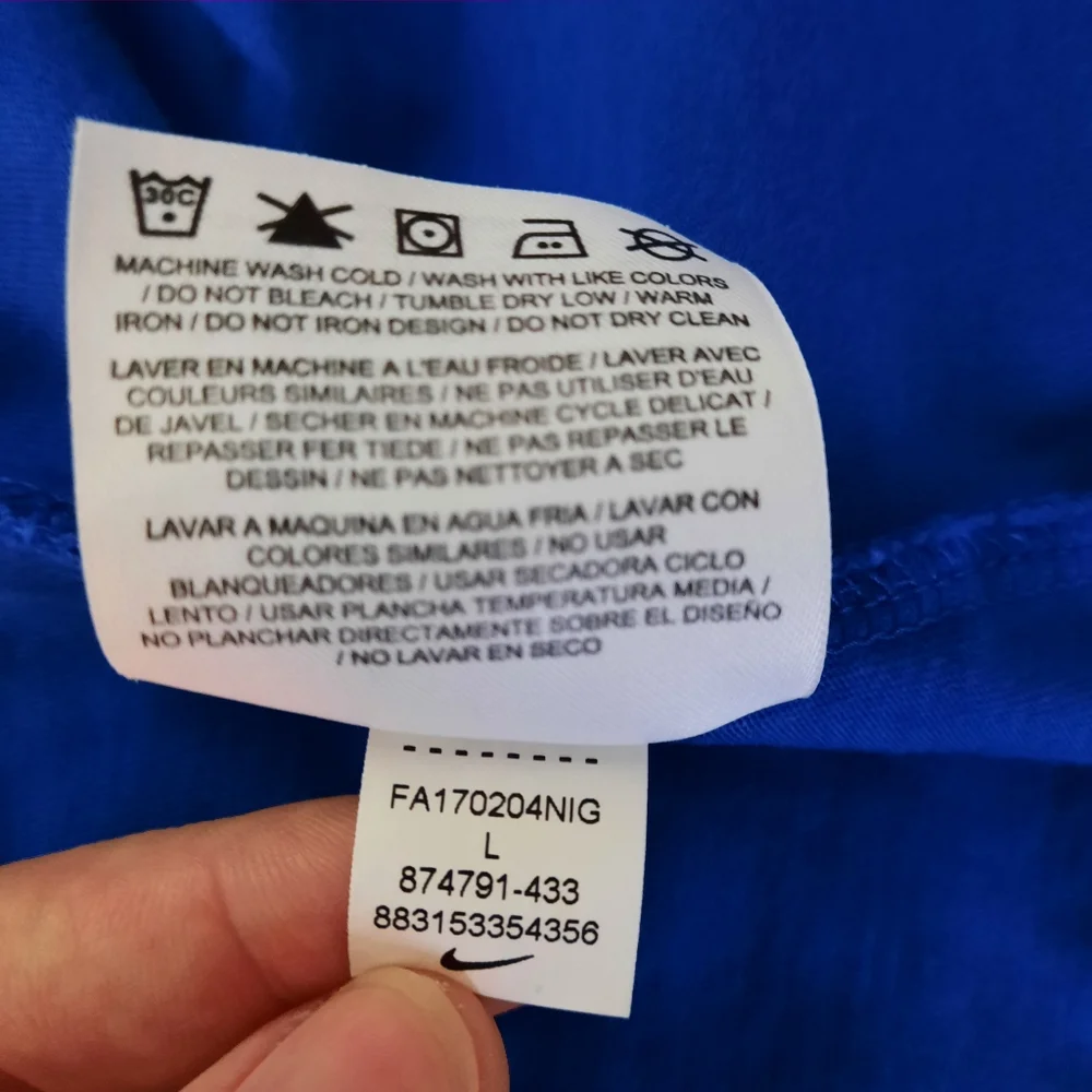 Nike Dri-Fit Men's Royal Blue Athletic Cut Short Sleeve Tee Shirt size Large